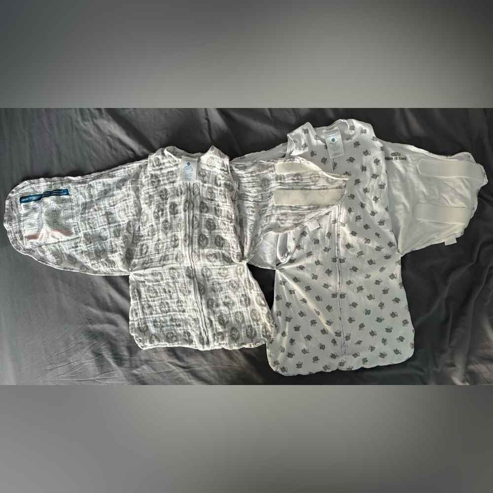 Two Halo sleep sack swaddles in excellent condition. Both washed but used.